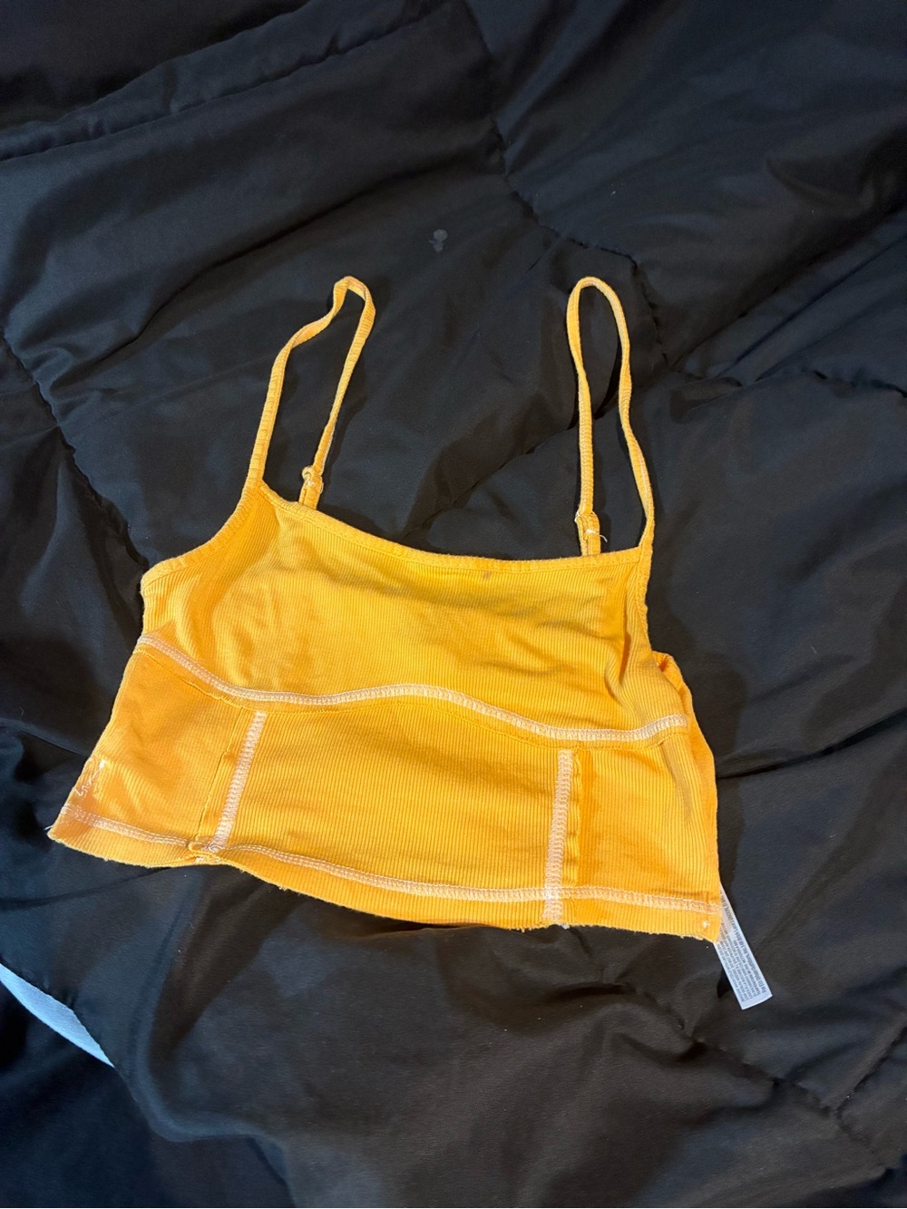 Out from under Yellow Ribbed Cropped Tank Top